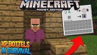 How to get Bottle o Enchanting in SURVIVAL  Minecraft PE Pocket Edition [upl. by Gerita669]