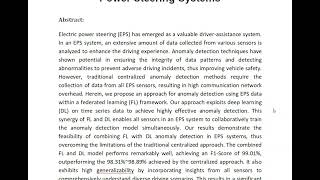 A Federated Learning Approach for Efficient Anomaly Detection in Electric Power Steering Systems [upl. by Fesoj]