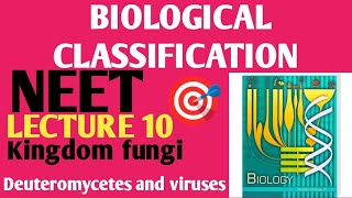 BIOLOGICAL CLASSIFICATION Lecture 10 Deuteromycetes and viruses NCERT 11 [upl. by Acnayb]