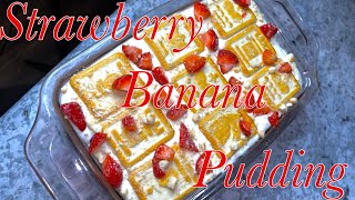 EASY STRAWBERRY BANANA PUDDING ‼️NO BANANAS‼️ [upl. by Jewell]