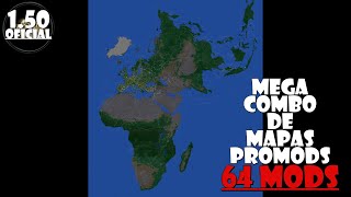 ETS 2  150  MEGA COMBO DE MAPAS PROMODS COM 64 MODS DE MAPAS  APRESENTAÇÂO  2K [upl. by Silverstein]