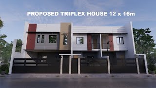 TRIPLEX HOUSE DESIGN 12 X 16M [upl. by Xino]