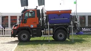 Unimog U 430 Geräteträger mit Hydrofeder auf der Demopark 2023 [upl. by Pollak448]