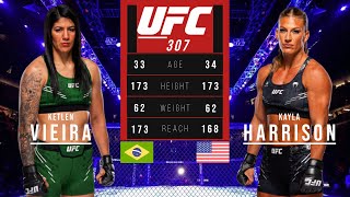 KETLEN VIEIRA vs KAYLA HARRISON FULL FIGHT UFC 307 [upl. by Eikkin]