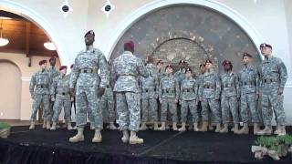 82nd Airborne ChoirChorus singing quotProud to be an Americanquot [upl. by Ayocal]