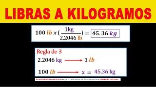 Convertir de Libras a Kilogramos lb a kg [upl. by Adnahcal654]