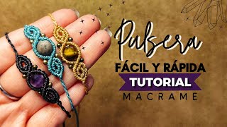 🔮 Pulsera de Macrame FÁCIL con PIEDRA NATURAL 37  DIY Easy Macrame Bracelet with Stone Tutorial [upl. by Etta]