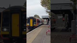 Class 158 passing Wymondham at 50MPH [upl. by Refotsirhc]