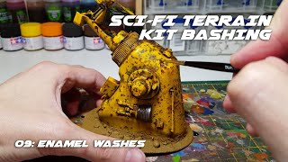 SciFi Terrain Kit Bashing  09 Enamel washes [upl. by Graves303]