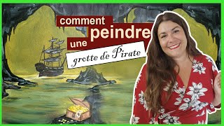 Tuto peinture acrylique  paysage pirate DEBUTANT [upl. by Hal]