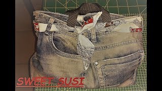 💡👜 Riciclo Creativo  vecchio JEANS  Borsa facile e bella  tutorial [upl. by Eulalia]