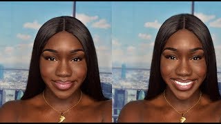 QUICK amp EASY MAKEUP for darkskins  Elf foundation review [upl. by Anerac]