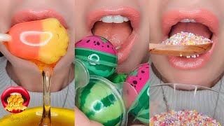 Satisfying ASMR Eating Sounds Watermelon Gummy Honey Sprinkles 먹방 [upl. by Niassuh550]