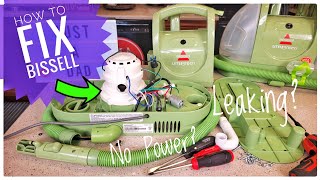 How To Fix BISSELL Little Green Carpet Spot Cleaner 1400B Water Leaking  No Power [upl. by Anwahsit]