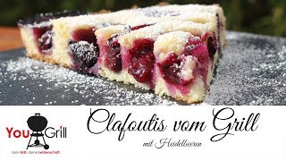 Clafoutis vom Grill mit Heidelbeeren  einfach Kuchen vom Grill machen [upl. by Neellek]