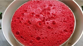 1 Kg Red Velvet Sponge Cake Recipe Without Oven  How To Make Red Velvet Sponge Cake  Basic Sponge [upl. by Nirual]