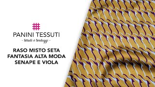 Raso Misto Seta Fantasia Alta Moda Senape e Viola [upl. by Norvil]