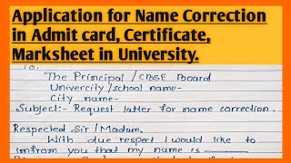 Application for name correction in Admit Marksheet Certificate in University l Latter to CBSE bord [upl. by Atteuqahs759]