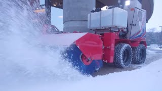 Quickly Remove Snow From Sidewalks With The Ventrac SSV Broom – Simple Start [upl. by Lu]