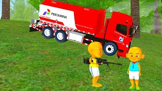 Upin dan Ipin Berburu Temukan Truk Tangki Pertamina di bukit Hijau 😍DIPSY TV [upl. by Palladin]