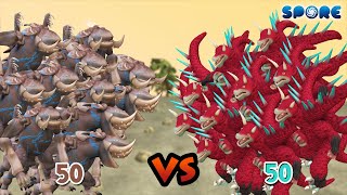 50 Mega Kaiju vs 50 MagaMagaArch Belial  Titan War S3E10  SPORE [upl. by Kenimod]