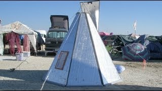 A warm foam board tipi for Burningman or a homeless person [upl. by Forbes]