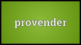 Provender Meaning [upl. by Lindsley]