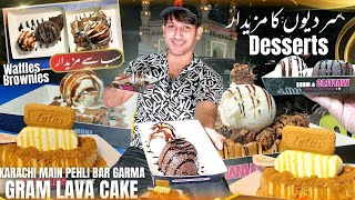 Pakistan No1 Hot Dessert Shop  Winter Dessert in Karachi  Havmor Ice cream Waffles Pan Cake Coffee [upl. by Wilfreda]