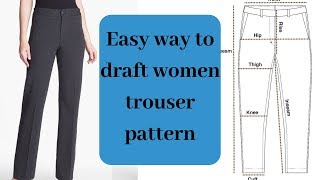 Women trouser  Learn how to make womens trouser DETAILED [upl. by Adnowat131]