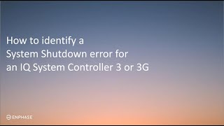 How to identify a System Shutdown error for an IQ System Controller 33G [upl. by Hcib45]