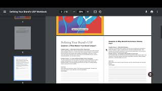 A Sneak Peek in Our New Workbook quotDefining you Brands USPquot [upl. by Dnyletak508]