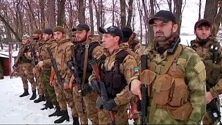 Ucraina ceceni combattono al fianco dei separatisti filorussi [upl. by Noraf]