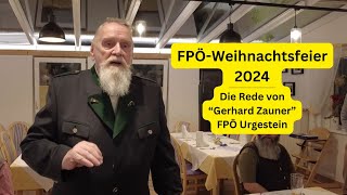 FPÖ Weihnachtsfeier Bad Goisern Bad Ischl Gosau Die Rede von Gerhard Zauner [upl. by Gunthar]