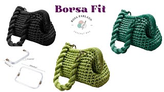 Tutorial borsa “Fit”uncinetto con chiusura a molla a scattoclutch bag [upl. by Seuqcaj171]