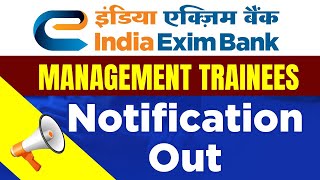 India Exim Bank Recruitment 2023  India Exim Bank Management Trainees Notification Out [upl. by Bartlet]