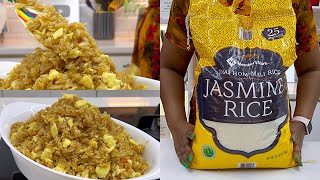 HOW TO COOK JASMINE RICE THE EASIEST WAY  EGG STIR FRIED RICE  DIARYOFAKITCHENLOVER recipes [upl. by Nosle431]