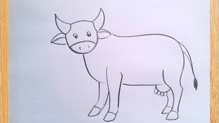 how to draw cow drawing easy step by stepaaravdrawingcreative1112 [upl. by Nerral]