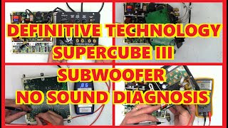 POWERFIELD DEFINITIVE TECHNOLOGY SUPERCUBE III NO AUDIO DIAGNOSIS SUPERCUBE 3 NO SOUND REPAIR FIX [upl. by Rocher]