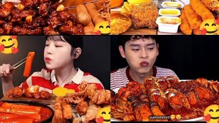 ASMR BonGgil vs Boki  Korean mukbang Eating Show mukbangkoreanspicyfoodasianmukbangemukbang [upl. by Sillsby]