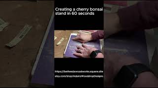 Making cherry bonsai stand in 60 seconds woodworking woodart bonsai woodwork shorts [upl. by Suravart]