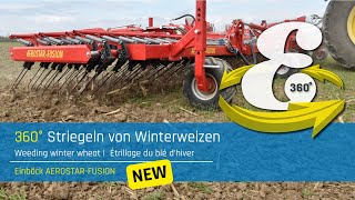 VR 360°  Winterweizen striegeln  Weeding wheat  Étrillage du blé  Einböck 360° experience 16 [upl. by Tekcirc]