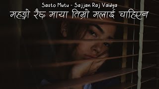 Sajjan Raj Vaidya  Sasto Mutu Mango Raixa Maya Timro Lyrics  H O P E [upl. by Ozne691]