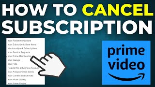 How To Cancel Subscription In Amazon Prime Video 2024 [upl. by Brelje]