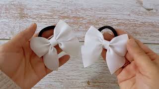 How to Make Easy NoSew Ribbon Bow for Hair or Other Crafts  Grosgrain Sailor Bow ribbonbow [upl. by Sam]