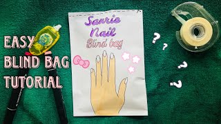 Blind bag Paper Tutorial  How I make blind bag paper  Sanrio nail Blind Bag [upl. by Heyes]