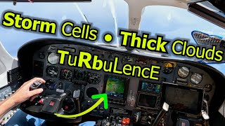 Flying to Destin Turbulence Storm Cells and Clouds in Cessna 340 [upl. by Nicolais618]