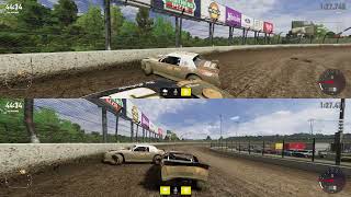 World of Outlaws Dirt Racing split screen made r own Wreckfest LoL [upl. by Maroj955]