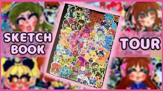 ANIMECORE ish Sketchbook Tour 💕 so many stickersso many colors [upl. by Suehtomit]