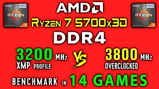 DDR4 3200 MHz vs 3800 MHz for Ryzen 7 5700x3D  RAM overclocking for 3D VCache CPU [upl. by Karlee902]