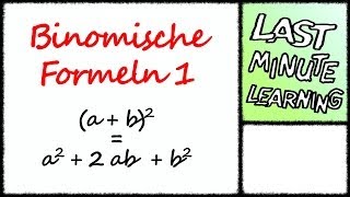 Erste Binomische Formel LastMinuteLearning [upl. by Ydoow]